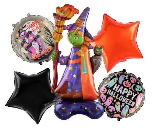 Balony zestaw Halloween Czarownica Duchy Dynie gwiazdy Dekoracje Hel
