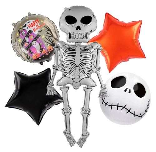 Balony zestaw Halloween kościotrup Duchy Czaszka gwiazdy Dekoracje szkielet