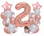 Zestaw balonów Urodziny Dziewczynki Rose Gold cyfra 100cm 0-9 balony duże