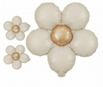 Balony foliowe Kwiat kremowy matowy 45cm 3szt. stokrotki