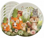 Talerzyki papierowe Leśni przyjaciele 7cali 6szt.