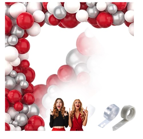 Girlanda balonowa czerwono srebrna na Święta Wigilia