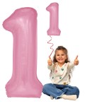 Balon foliowy różowa cyfra 1 100cm Duży na Hel XXL