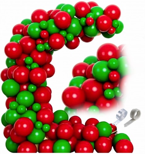 Girlanda balonowa Mikołajki czerwono zielona Bal Choinkowy Wigilia Firmowa