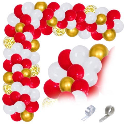 Girlanda balonowa czerwono złota Święta Boże Narodzenie