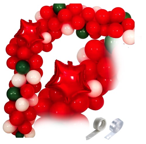 Girlanda balonowa czerwono zielona Gwiazdka