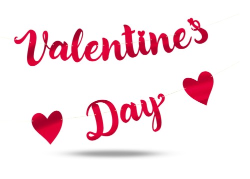 Baner Valentines Day czerwony 140cm