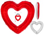 Balon foliowy ramka serce czerwone 69x70 cm 1 szt.