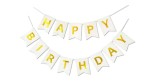 Baner urodzinowy Girlanda Happy Birthday biało złota 190cm