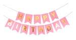 Baner urodzinowy Happy Birthday różowy