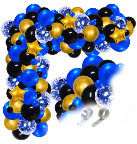 Girlanda balonowa granatowo złota zakończenie roku szkolnego 18stka 30stka.jpg