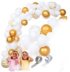 Girlanda z balonów mix biały komunia chrzest ślub