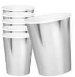 Kubki papierowe srebrne 220ml 6 sztuk