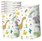 Kubki papierowe Dinozaury 220ml 6szt.