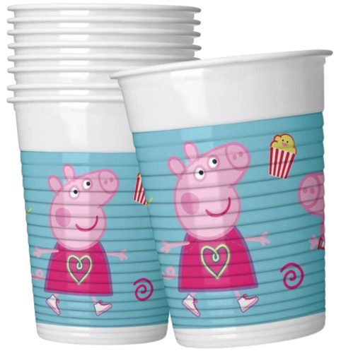 Kubeczki plastikowe Świnka Peppa Pig 200 ml 8 sztuk
