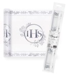 Bieżnik komunijny IHS Eukaliptus srebrny 5m