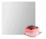 Tacka na ciasto kwadratowa srebrna podkładka 25cm 1szt.