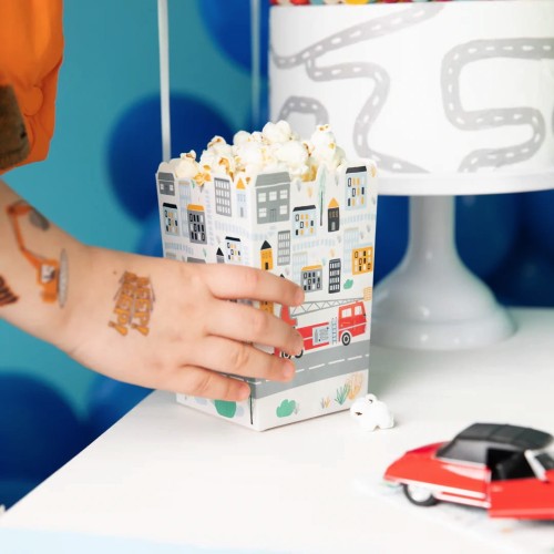 Pudełko na popcorn Auta 8,5x12,5cm 6szt. zestaw.jpg