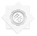 Serwetki papierowe Komunia Święta komunijne IHS biało-srebrne 10szt