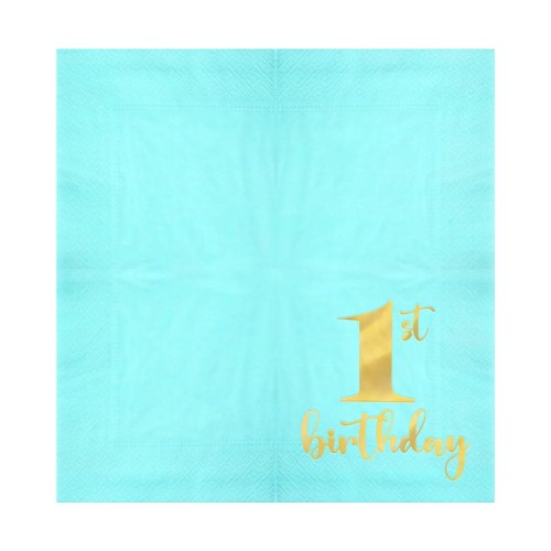 Serwetki 1st birthday turkusowe 10szt..jpg