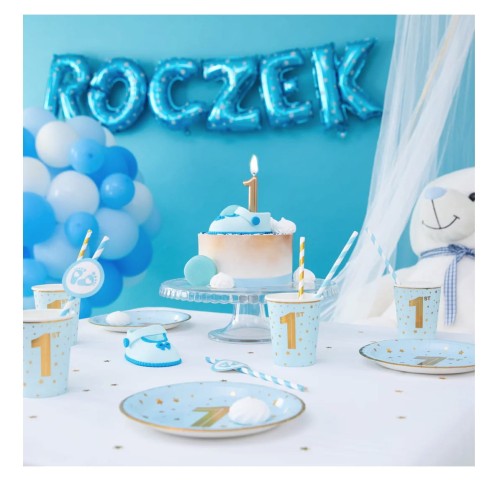 Kubek niebieski w złote gwiazdki Roczek 220ml 6szt.1111.jpg