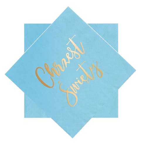 Serwetki papierowe na Chrzest Święty niebieskie 33x33cm 10szt.