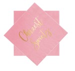 Serwetki papierowe na Chrzest Święty różowe 33x33cm 10szt.