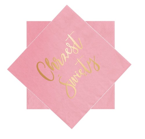 Serwetki papierowe na Chrzest Święty różowe 33x33cm 10szt.