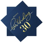 Serwetki papierowe Happy Birthday 30 granatowe 10szt.