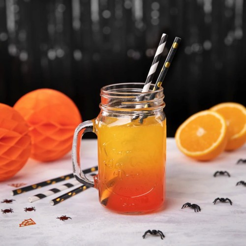 Słomki czarne w złote kropki 10szt. .jpg