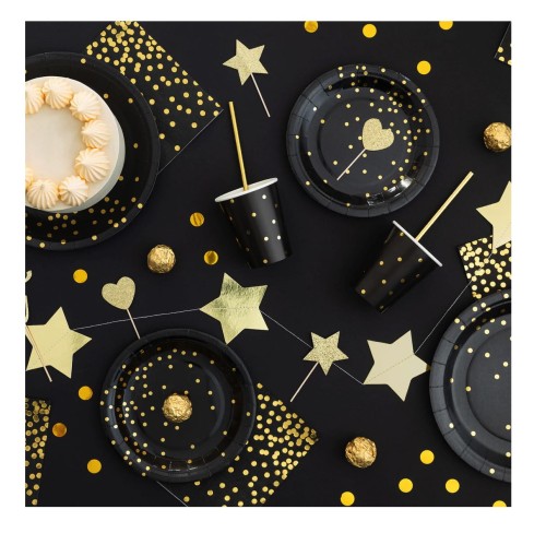 Kubek czarny w złote kropki 220ml 6szt.111.jpg