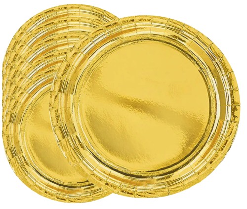 Talerzyki papierowe złote 7cali 6 sztuk