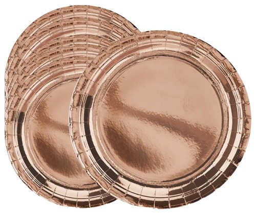 Talerzyki papierowe rose gold 7cali 6 sztuk