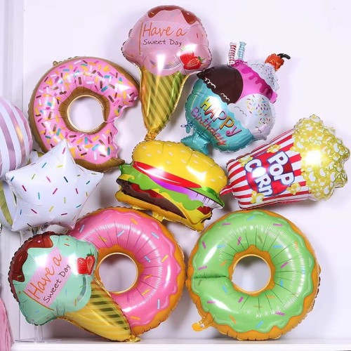 balony foliowe słodkie pączki lody desery