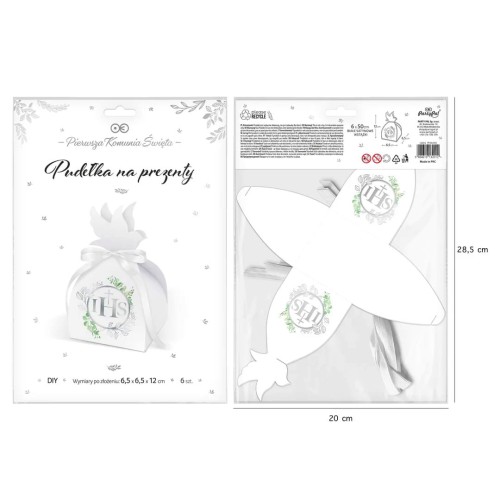 Pudełko na prezent dla gości IHS Eukaliptus srebrny 6szt. DIY221.jpg