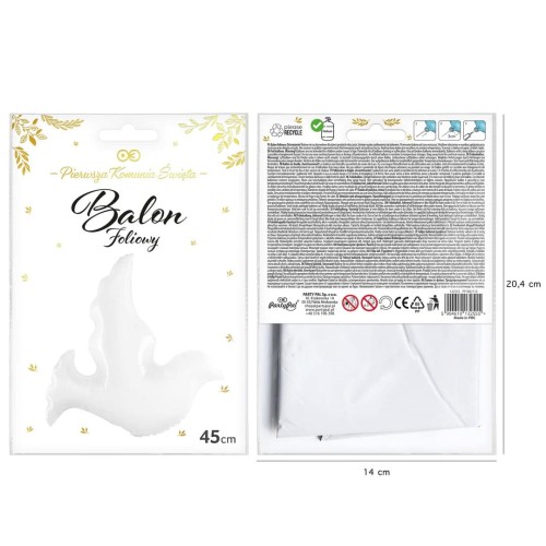 Balon foliowy Gołąb biały 45cm1.jpg