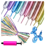 Balony do modelowania rurki mix kolor chrom Gratis mała pompka