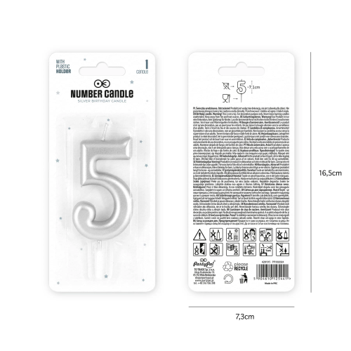 Świeczka cyfra srebrna 5 1.png