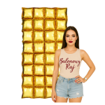 Ścianka balonowa złota 143x72 cm Kurtyna Ścianka