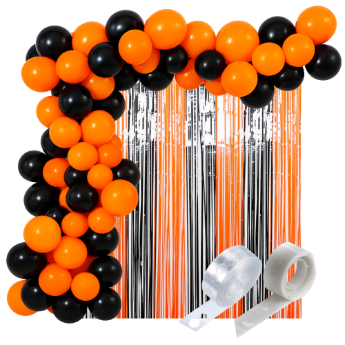 Girlanda balonowa pomarańczowa na Halloween ścianka