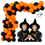 Girlanda balonowa pomarańczowo czarna na Halloween Dzień Dyni balony zestaw