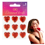Naklejki Rubinowe Serca 9szt.