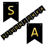 Napis STUDNIÓWKA na bal studniówkowy maturalny czarno złote litery