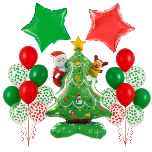 Zestaw dekoracji Bal Mikołajkowy na Święta Mikołajki z Choinką Gwiazdy Hel