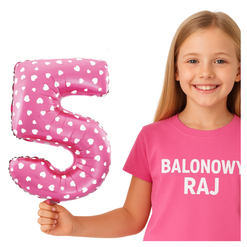 Balon foliowy różowa cyfra 5 w serduszka 40cm.png