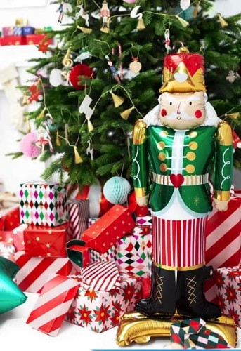 Stojący balon foliowy Dziadek do orzechów, 34x85cm, mix.jpg