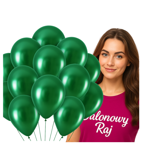 Balony lateksowe ciemnozielone butelkowa zieleń Metaliczne 12 cali 20 szt Dzień Św. Patryka.png