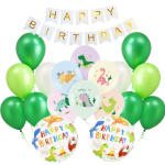 Zestaw balonów z Dinozaurem Dino Party Zielone
