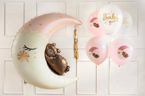 Balony 30 cm, Baby girl, mix księżyc.png