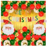 Balony na Boże Narodzenie kurtyna czerwono złote Baner Merry Christmas